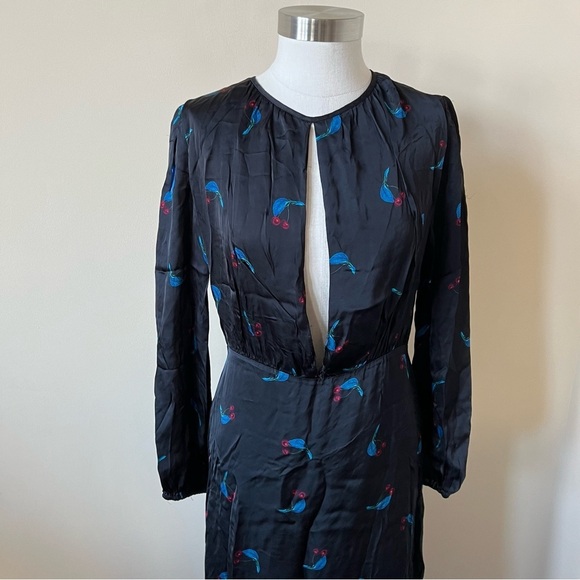 Cynthia Rowley Seabreeze Black Cherry Print Maxi Dress 17515 - Picture 3 of 13